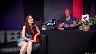 Redhead Kiki Vidis enjoys while talking about rough anal sex